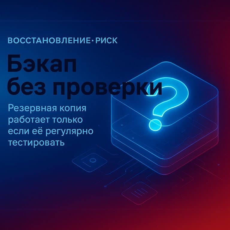 Обложка поста про проверку резервных копий в том же стиле